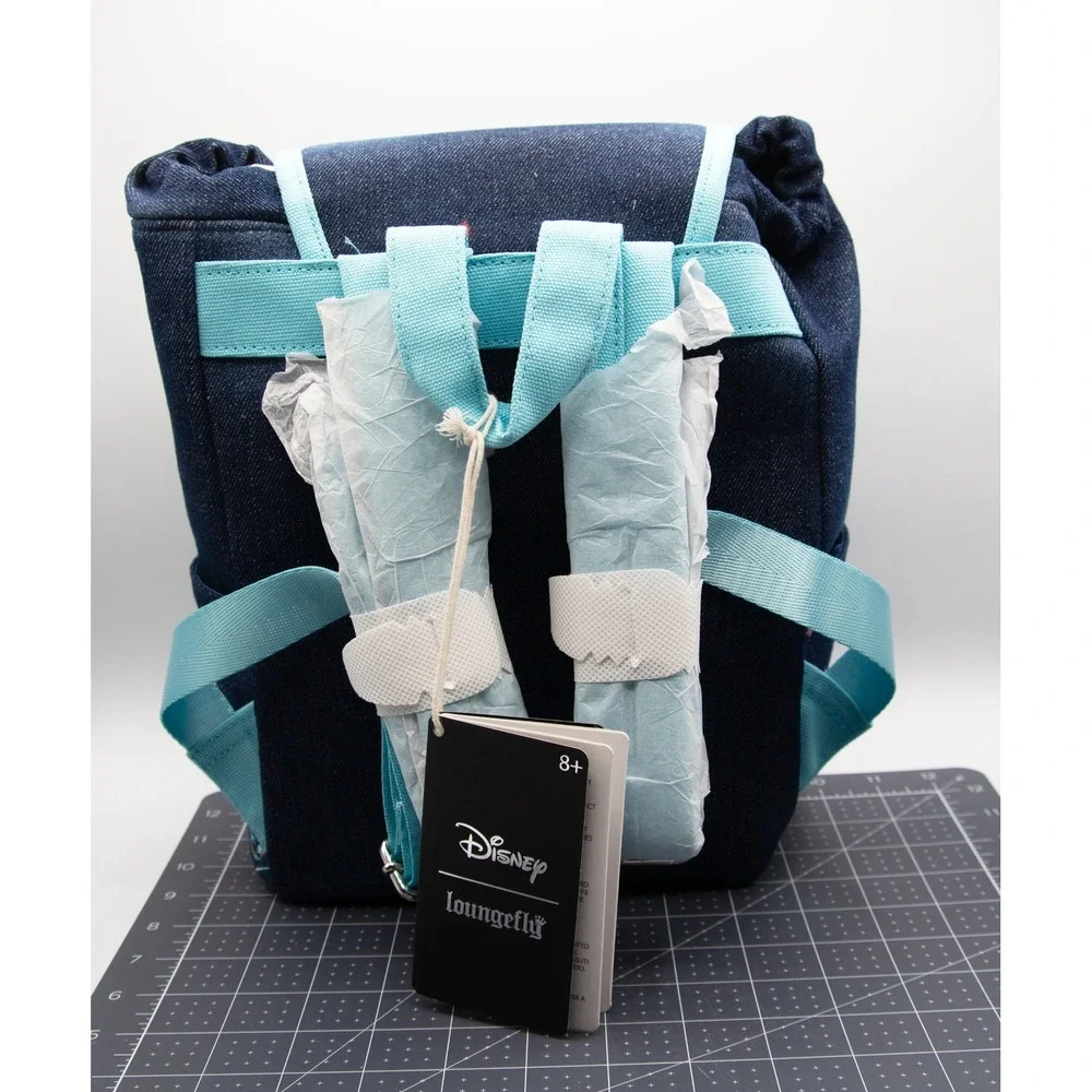 Disney Loungefly Stitch‎ Denim Mini Backpack Embroidered Drawstring Bag New